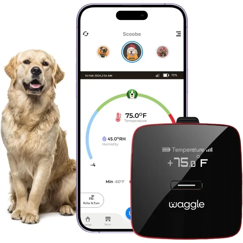 Waggle RV/Dog Safety: Wireless pet monitor with GPS (Verizon). Alerts on temp/humidity/geofence via SMS/email 24/7.