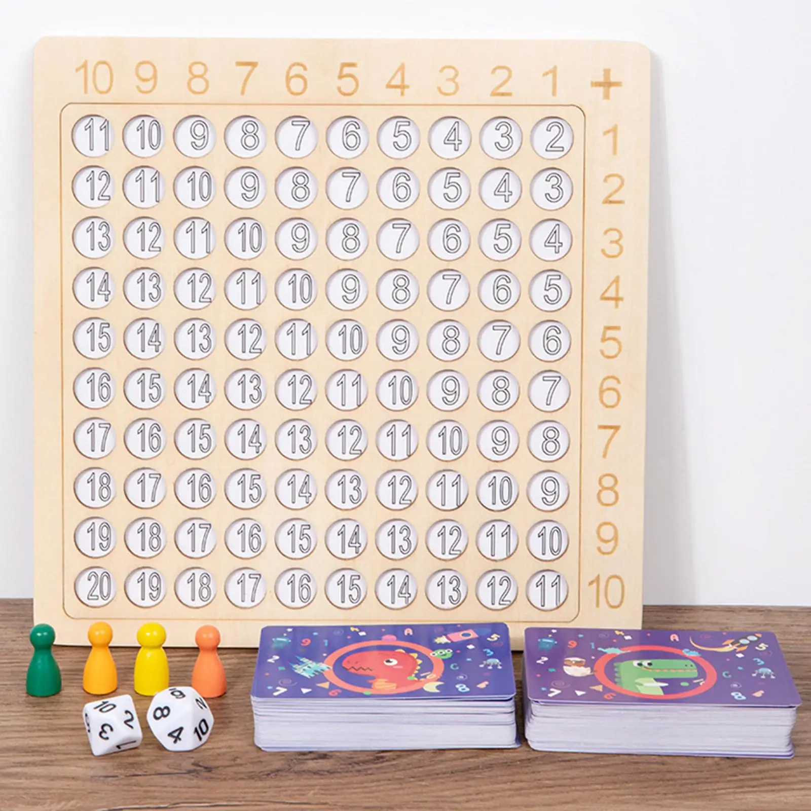 2 in 1 Wooden Multiplication Addition Board Game Counting Toy Preschool Learning