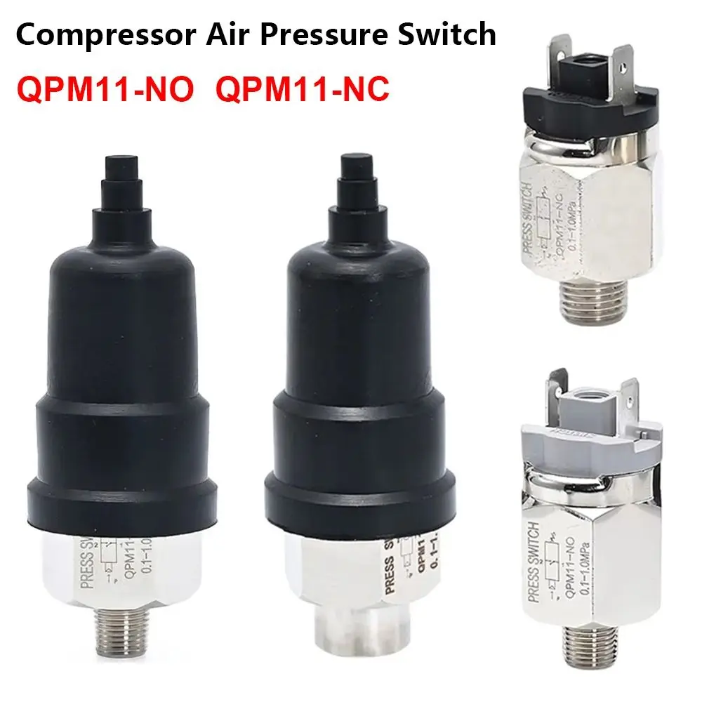 1Pcs QPM11-NO QPM11-NC Air Pressure Switch Adjustable 0.1-1Mpa QPM11 Automatic Controller Hydraulic Diaphragm G1/8 G1/4
