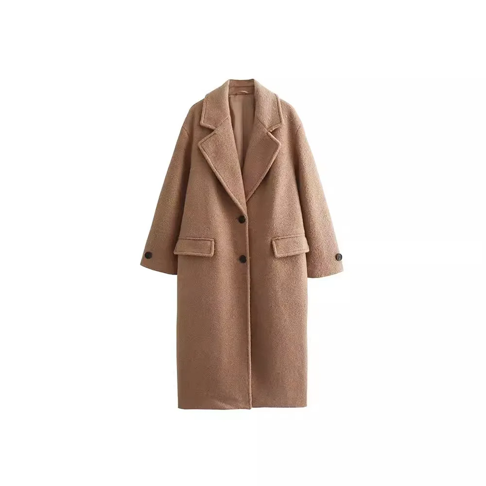 Manteau Long et ample pour femme, nouveau tempérament français, personnalité, mode décontractée, tout, doux, vêtements d'extérieur, automne et hiver 2024