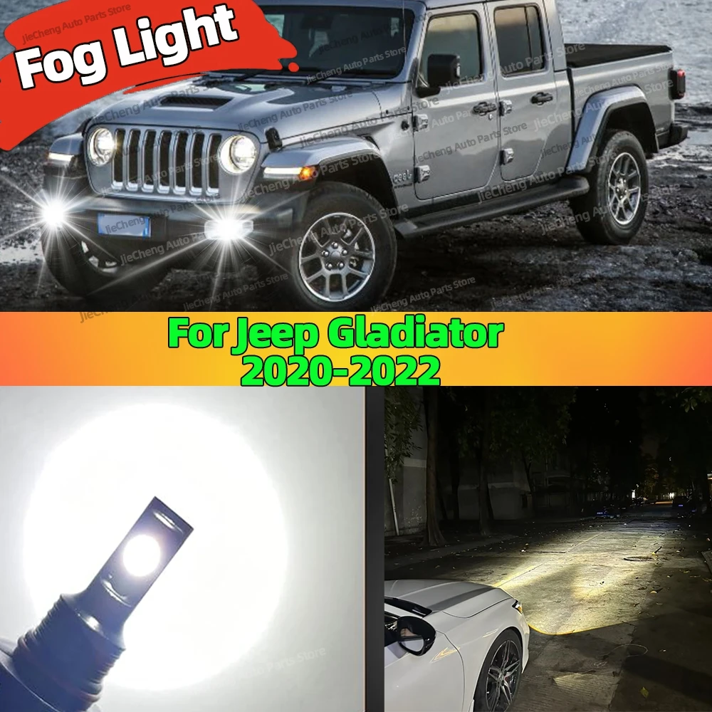 

2 шт., 6000 К, передняя противотуманная фара, светодиодная лампа, супер яркие аксессуары, лампа Plug and Play Canbus для Jeep Gladiator 2020 2021 2022