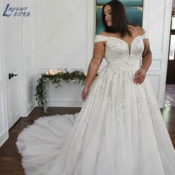 LAYOUT NICEB Plus Size Appliques Sweetheart Wedding Gowns Backless Off Shoulder Bridal Dresses Back Lace Up vestidos para mujer