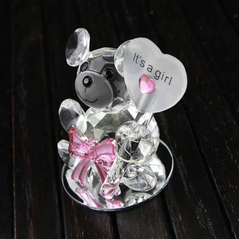 Cute Crystal Bear Crafts Gift Baby Birthday Party Return Gift Crystal Bear Home Decoration Accessories  Home Decor Gift