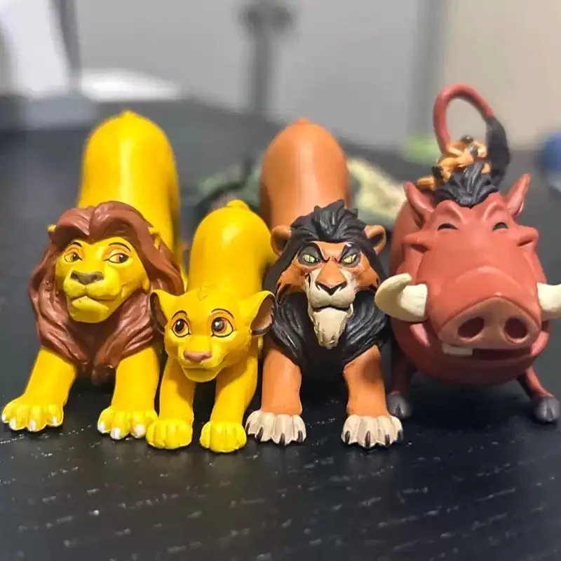 Figuras de Acción de Películas de El Rey León: Scar, Mufasa, Pumbaa, Simba, Lindas Figuras de Anime del Rey León, Muñecos, Regalos para Niños
