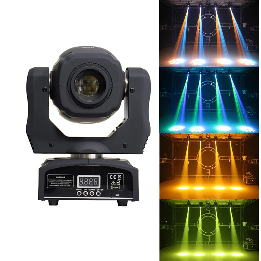 Mini LED Moving Head Spot Light, DMX Gobo, Club, Dj, Iluminação de Palco, Festa, Disco, Evento de casamento, 60W