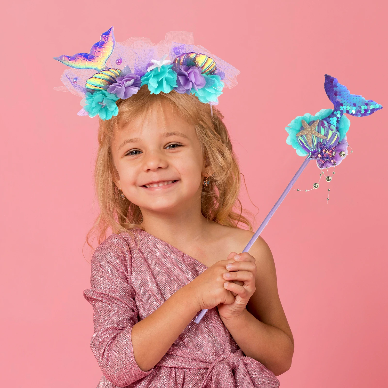 

1 set Mermaid W Set Girls Accessories Mermaid Headb W Party Supplies Carnival Costumes Hair Decorations