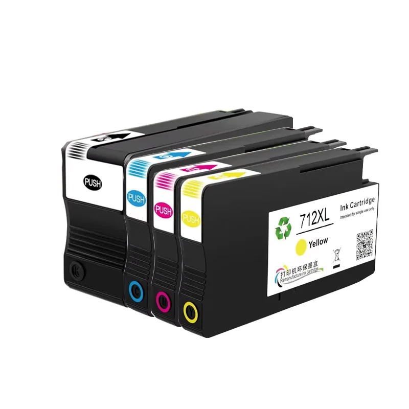 712XL 712 Kompatybilny Wkład Atramentowy Regenerowany Do Drukarek HP DesignJet Pro T210 T230 T250 T630 T650 3ED71A 3ED67A Atramenty — zdjęcie produktu 2