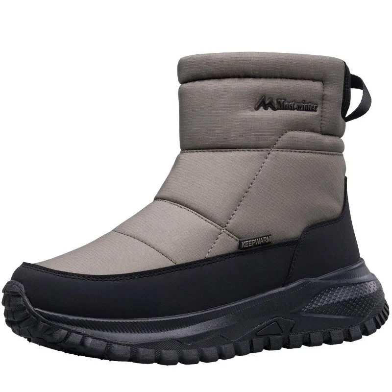 

Men's Boots Warm Snow Boots Waterproof Non-slip Winter Shoes Side Zipper Ankle Boots High-top Shoe Outdoor Platform Cotton Shoes