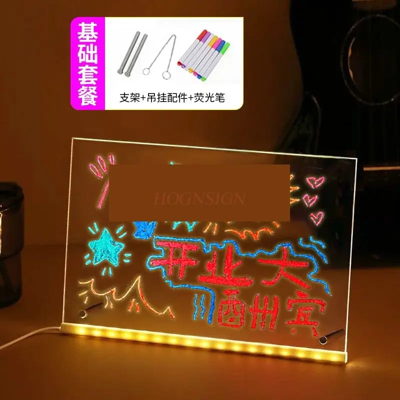 1pcs Fluorescent board, handwritten luminous advertising board, stall display board, LED light board, creative menu table board