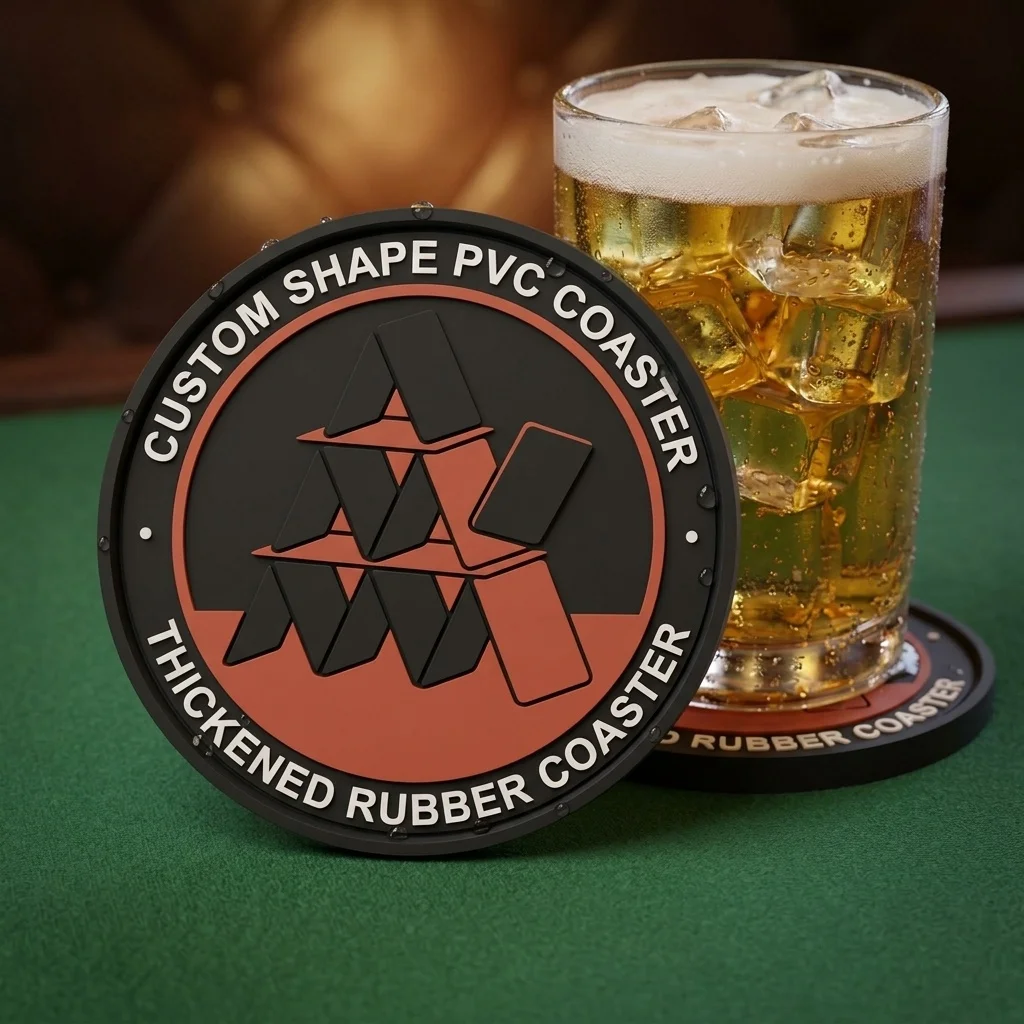 Customized Printed Logo Silicone Rubber Drink Coaster Waterproof Heat Resistant PVC Cup Pad for Coffee Tea Cup