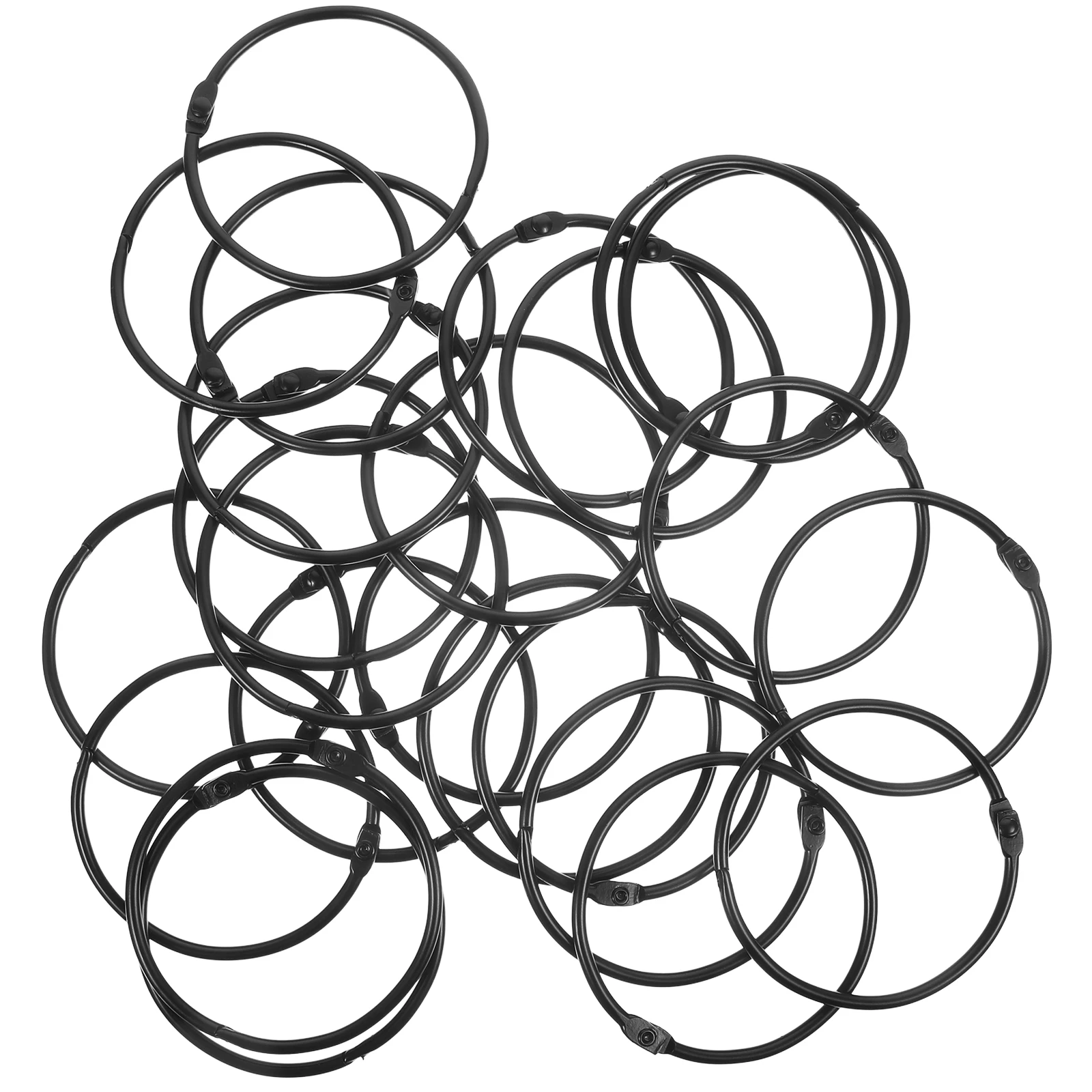 

24 Pcs Curtain Hooks Black Metal Rings for Bathroom Shower Curtain Hanger Hooks Drapery Holders Hardware