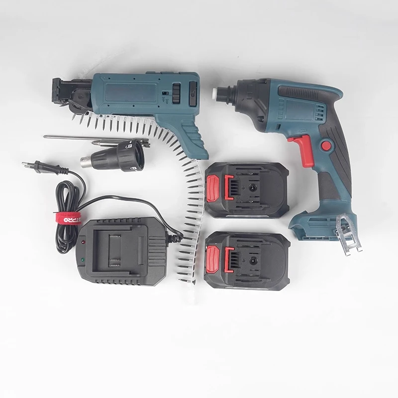 21V Electric Brushless Lithium-ion Chain Nail Gun for Drywall and Ceiling 1 Battery 2 Battery Electric Nail Gun