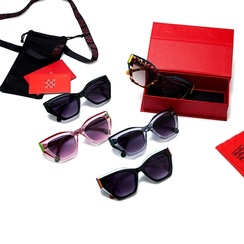 Gafas de Sol Cat Eye 3D 2025 Nuevo Diseño Moda Leopardo Lujo Regalo Mujer Caja Roja