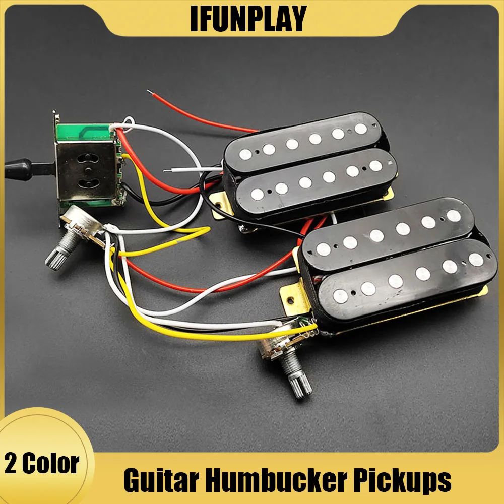 Guitar Humbucker Pickups with 3 way Guitar Switch 500K Potentiometer 1T1V Wiring Harness Prewired Electric Guitar Pickup