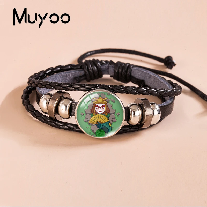 2023 New Avatar The Last Airbender Leather Bracelet Art Snap Button Bracelets Glass Dome Photo Bangles For Men