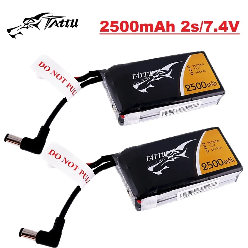 HOT Tattu Lipo Battery 1C 2500mAh 2s 7.4V FPV Goggle Battery  With DC5.5mm For RC Fatshark Goggles HDO FPV Drone Parts