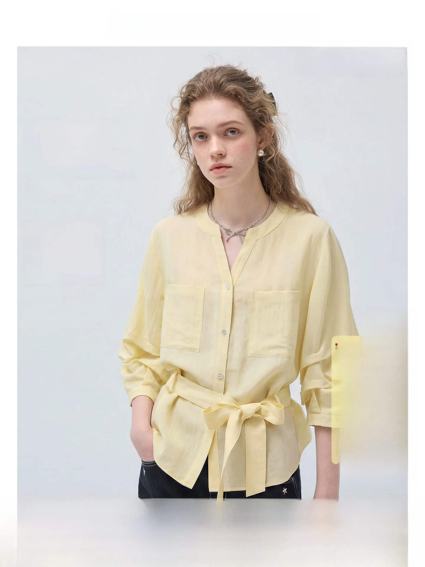 

Linen Rayon VEGA CHANG Shirt Summer New Style Commute Korean Version Breathable Skin-Friendly Seven-Quarter Sleeve Women's Bl...