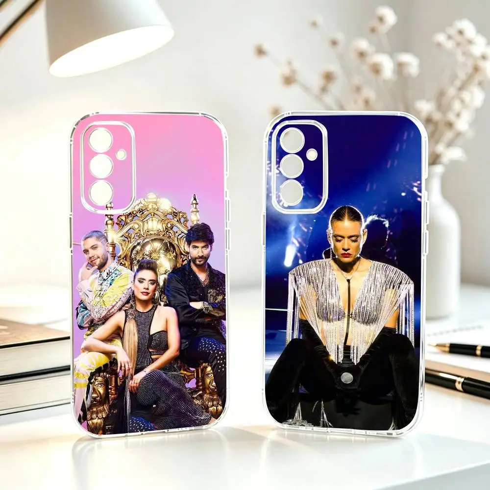 Capa de Telefone Q-Queen of Flow La-Reina-Del-Flow para Samsung A10,12,20,21S,30,31,40,50,51,52,70,71 Capa Transparente