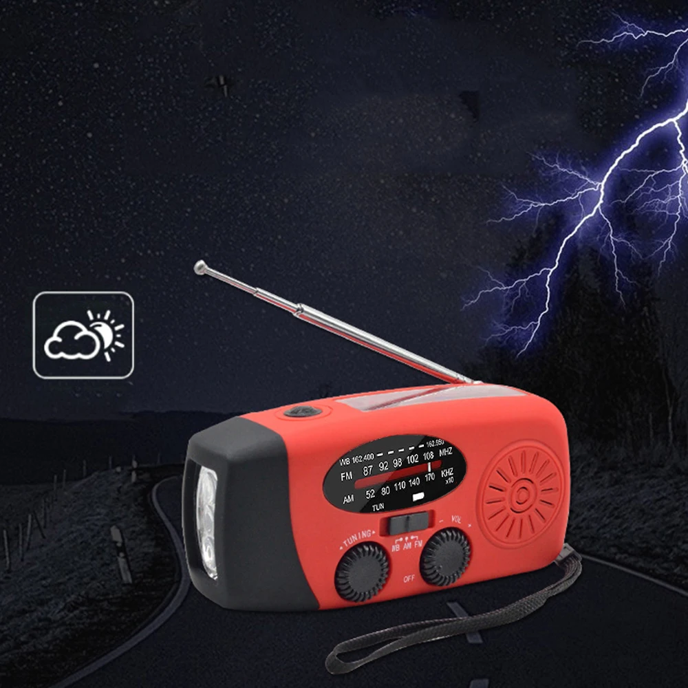 Emergency Hand Crank Radio with LED Flashlight for Emergency AM/FM NOAA Portable Weather Radio Dynamo Radio with 2000mAh Power