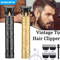Men's T9 Electric Hair Clipper Vintage Charging Cordless Portable Professional Carving Haircuts Beard Trimmer Haircut For Men