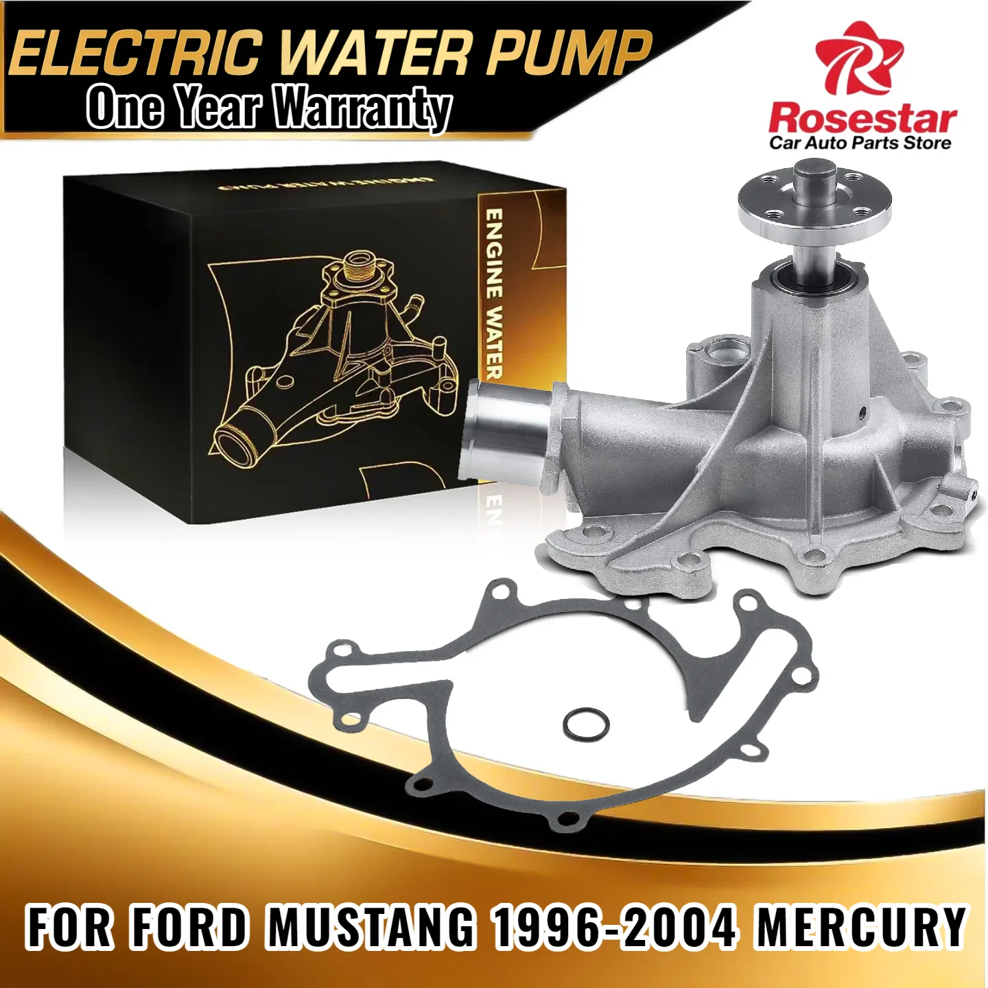 

Water Pump for 1996-2004 Ford Mustang, Thunderbird & 96-97 Mercury Cougar | OE F6ZZ8501A, F7ZZ8501AA | Repl RFF65E8505AD