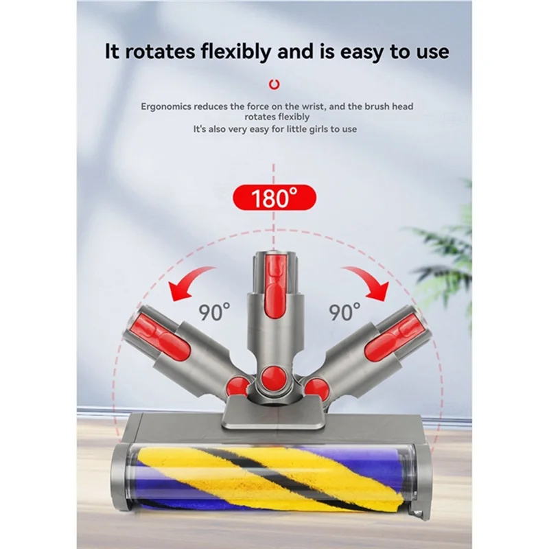 A98G-For Dyson V15 V11 V10 V8 V7 ملحقات المكنسة الكهربائية رأس منظف الأسطوانة الناعمة يتميز بمرفق تصميم ضوء LED بصري أخضر