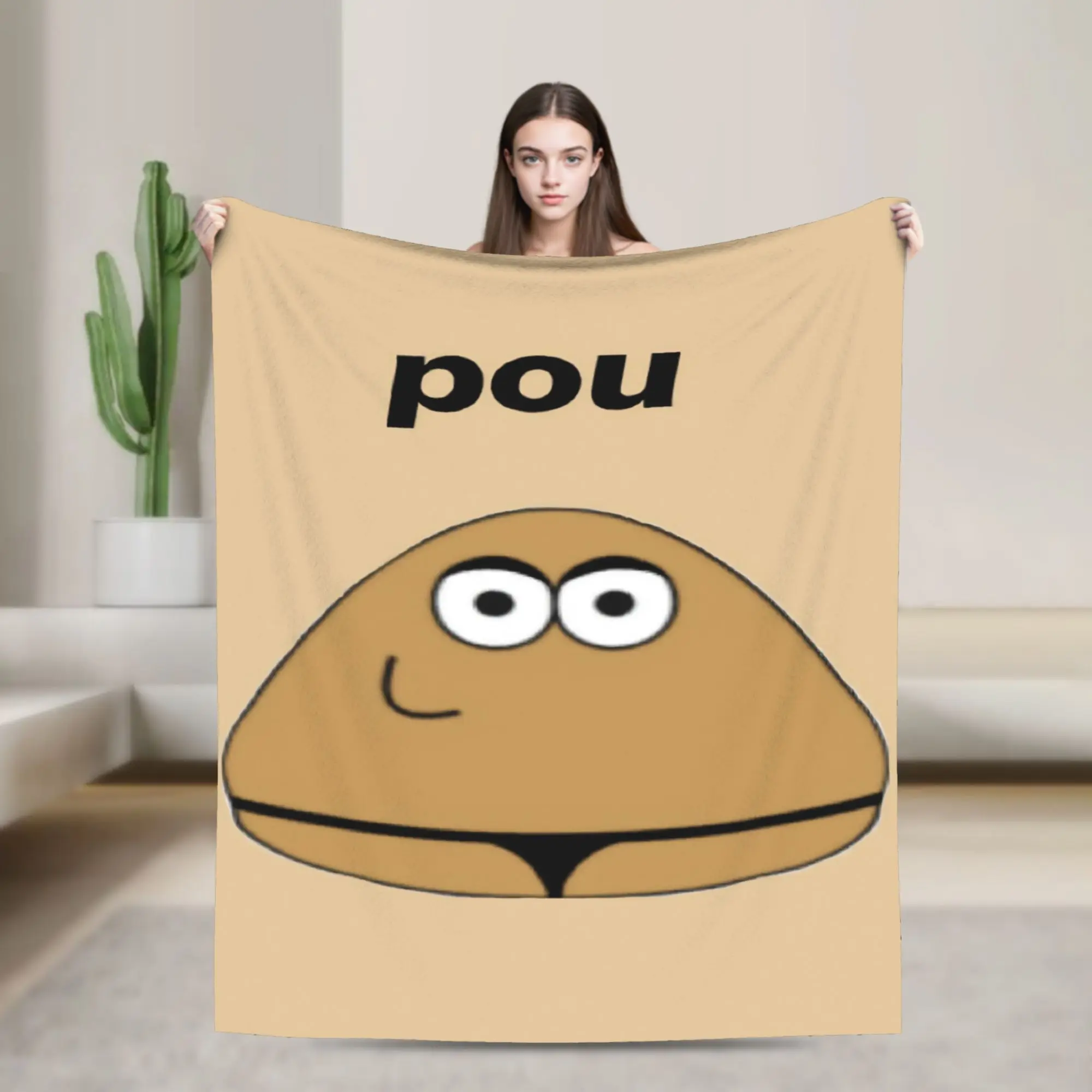 My Pet Alien Pou Accessories Blanket Warm Cozy Fluffy  Throw Blankets for Bed 50x60 Inches Multi-size Bedding Throws