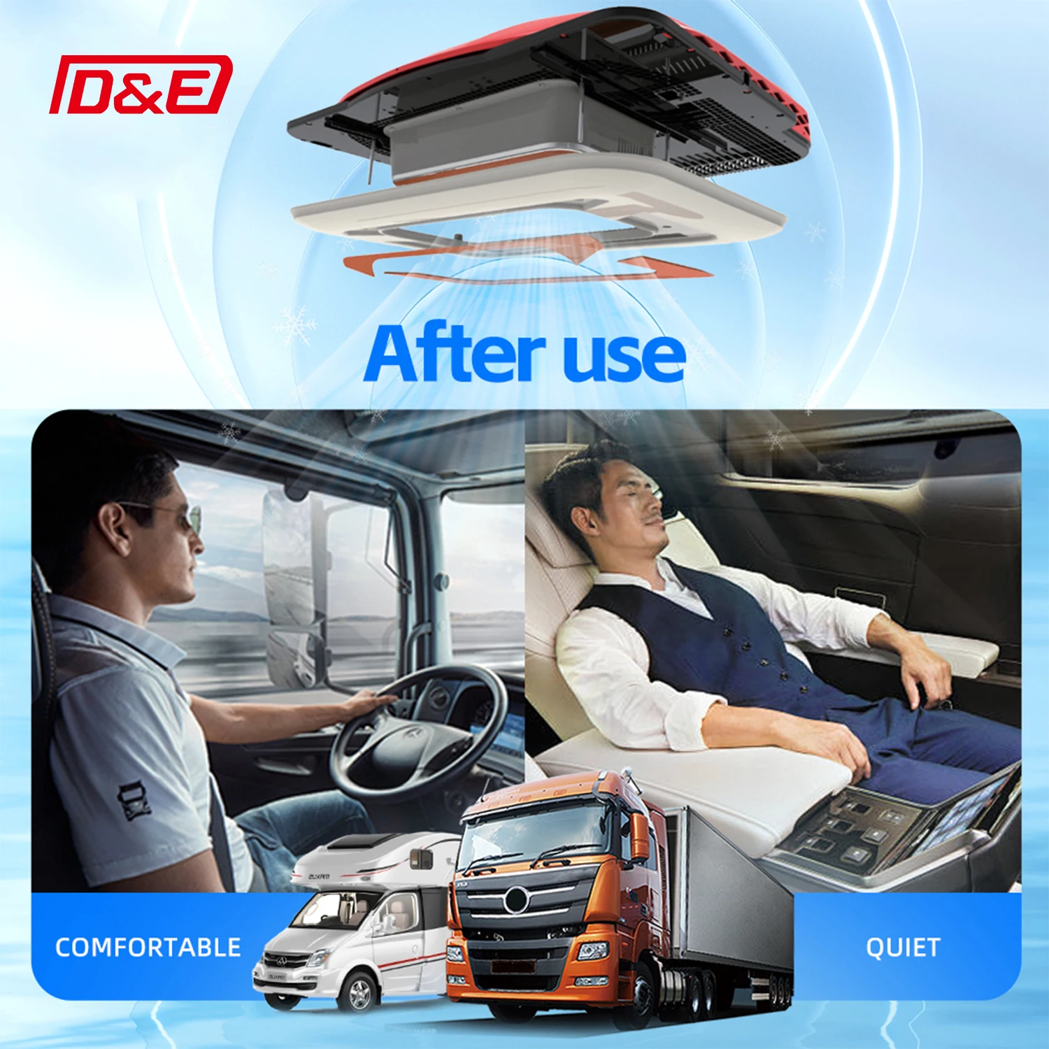 CNDE New Truck AC Electric Battery Powered 12V 24V Air Conditioner 1000-3000W Cooling Capacity All In One Sleeper