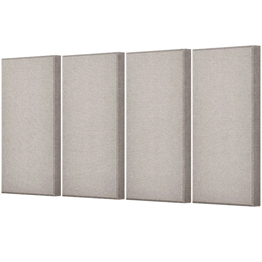 

4 PCS Acoustic Wall Panels 2 in Thick 23.6 x 11.8 in Selfadhesive Camel