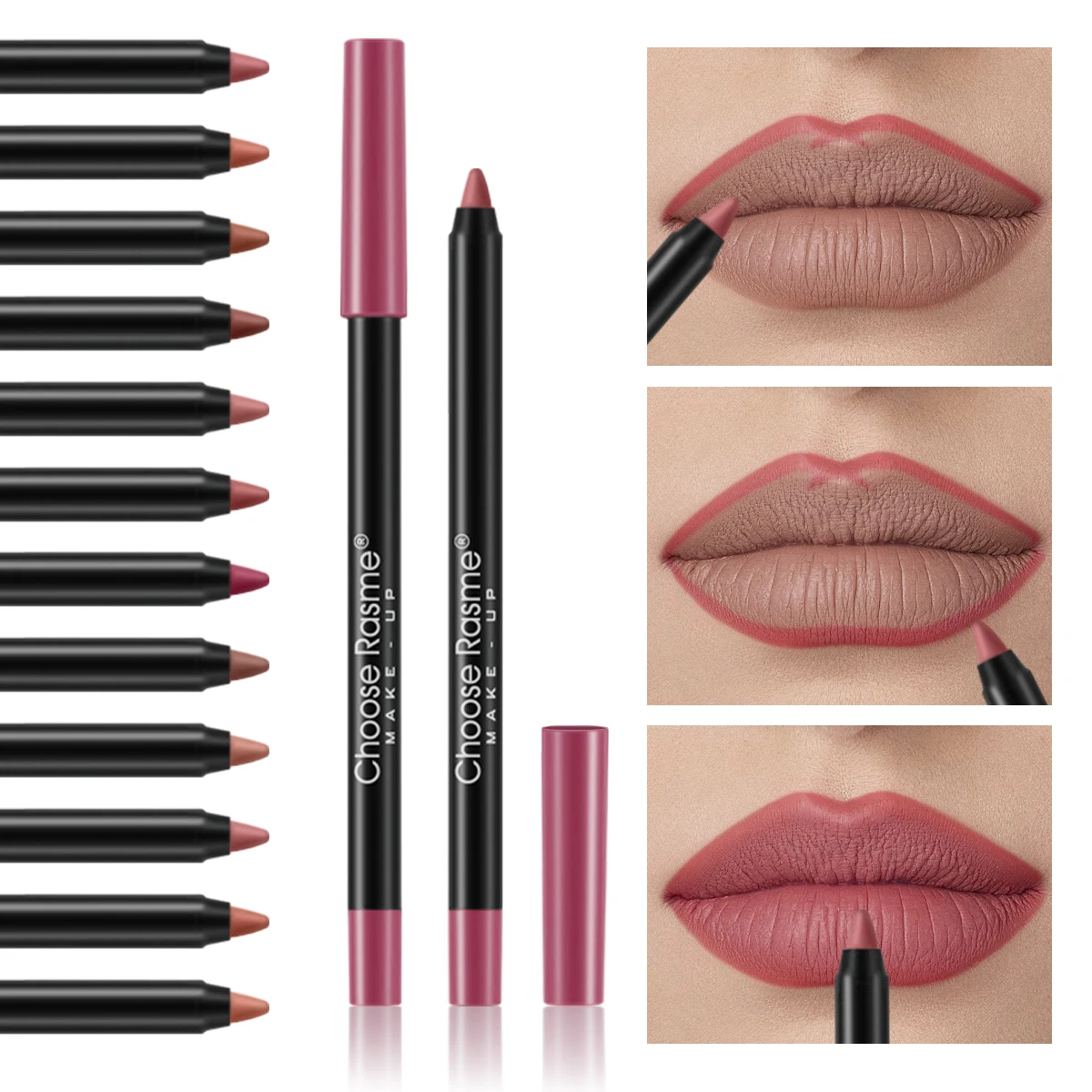 12-teiliges, langlebiges Love-Lippenstift-Set mit professionellem Lipliner-Stift und mattem Lipgloss für Frauen, Valentinstagsgeschenk