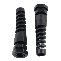 5pc PG7/PG9 M16/PG11 Soft Thread Cable Gland Connector Flexible Spiral Strain Relief Protector For Mechanical Control Boxes