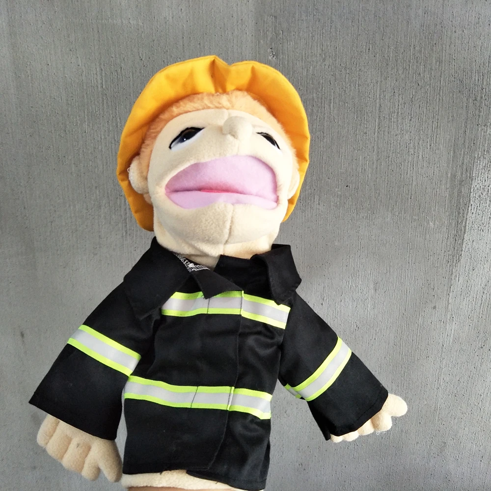高品質漫画プロのハンドパペットぬいぐるみ消防士口移動子供の誕生日ギフト