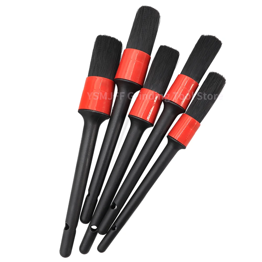 5 PCS Auto Detailing Brush Set, Different Sizes Automotive Detail Brushes Detailing Tool for Interior and Exterior Cleaning