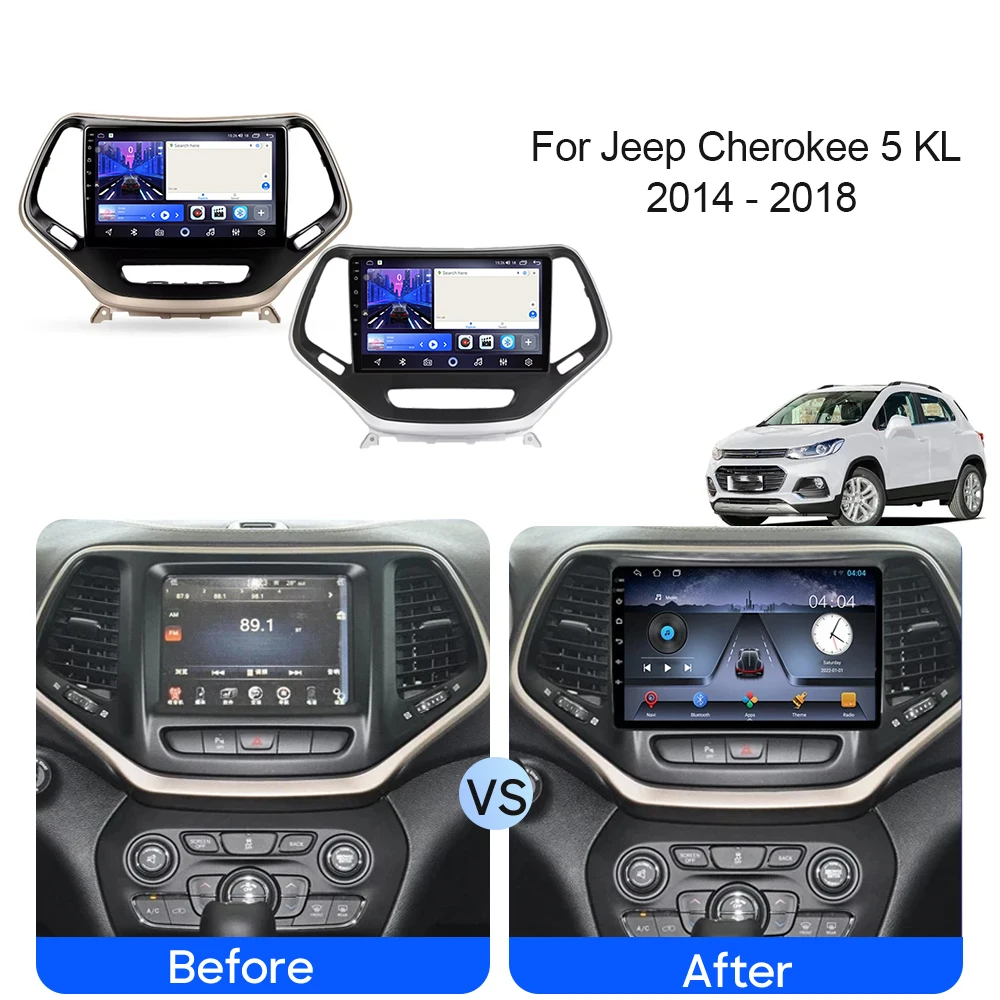 Car Android 14 For Jeep Cherokee 5 KL 2014 - 2018 Auto Radio Multimedia Video Player Navigation GPS carplay No 2din DVD 5G Wifi