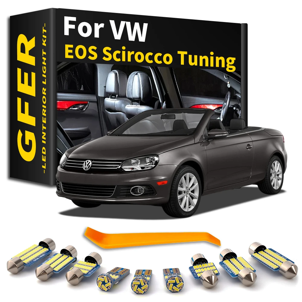 No Error Car Interior LED Light Canbus Bulbs Kit For VW Cabrio MK1 EOS Scirocco Tuning 2001 2002 2008 2009 2011 2012 Accessories