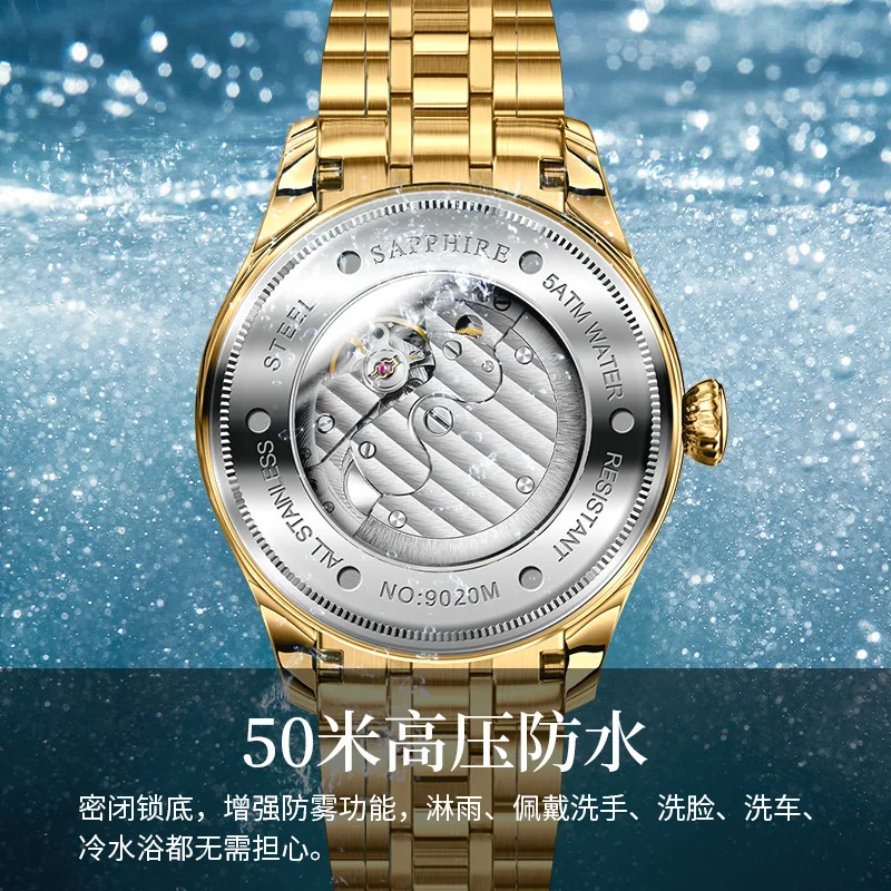 BORMAN BM9020 TOP Watch  40mm Luxury Man Automatic Mechanical Men's Watches Sapphire 50M Waterproof Diamond Clock Double date w