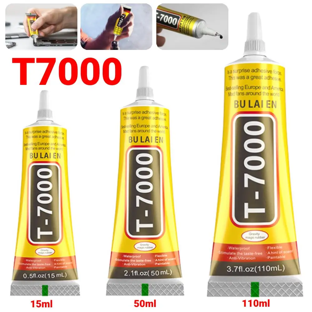 15/50/110ml Multipurpose DIY Glue T7000 Black Contact Cellphone Tablet Repair Adhesive DYM for LCD Touch Screen Rhinestone Stic