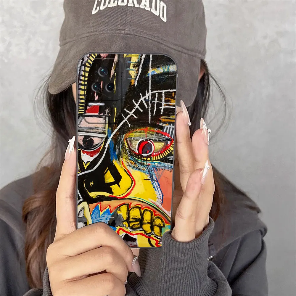 

Michel B-Basquiat Art Graffiti Cover Phone Case For Redmi K60 K40 K30 14C 13C 12C 12 10 10C 9T 9C 9A 9 8 7 A1 A2 A3 A5 Pro Case