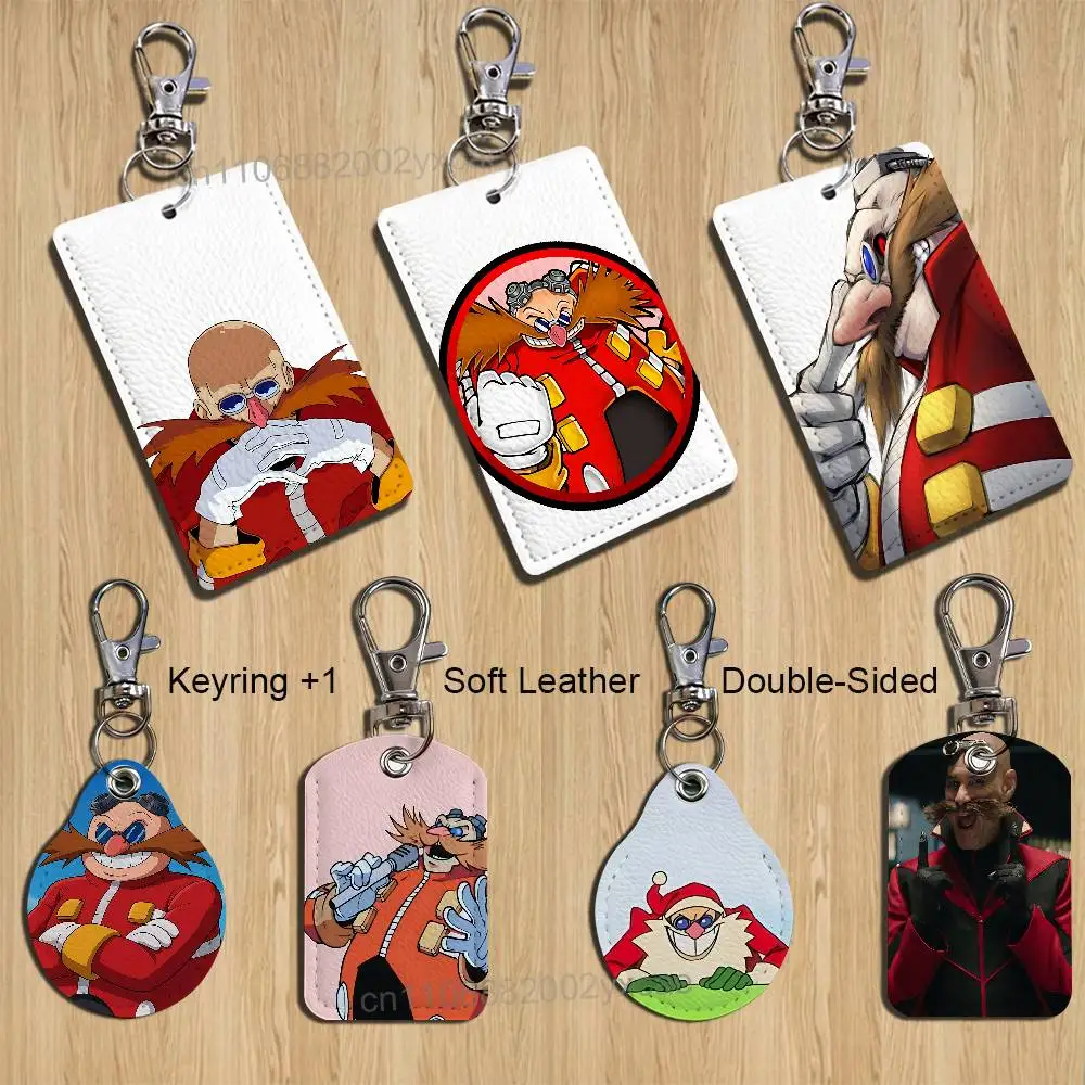 

Without hair Eggman Robotnik Card Holder Keychain Key Ring Door Lock Access Protective Case For Security Gift