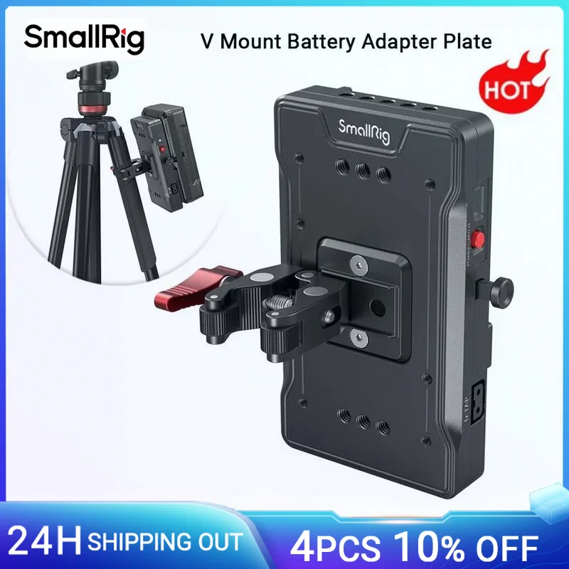 

SmallRig V Mount Battery Adapter Plate Power Supply Splitter with Super Clamp for Sony for Canon DSLR Cameras/Camcorders -3202