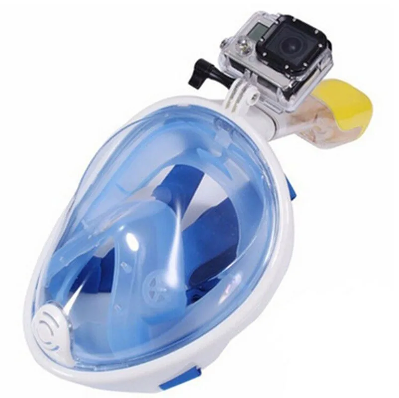Full Face Swimming Snorkel Mask Watersport Diving Snorkeling Set Underwater Mask Anti-Fog Anti-Leak Dry Top Natural Breath
