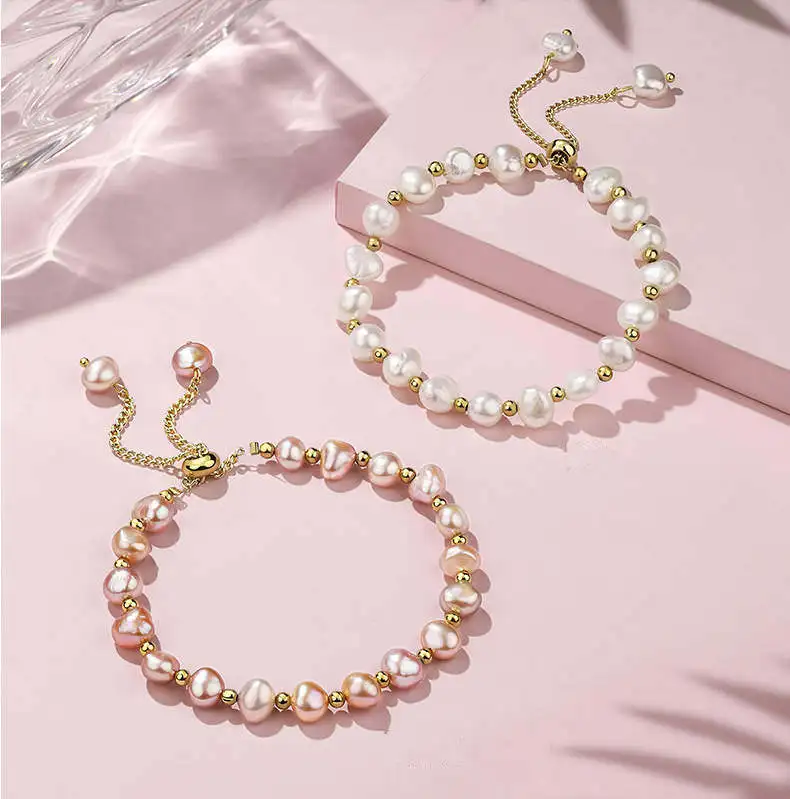 Mode 100% Barock Süßwasser Perle 14K Gold Gefüllt Weibliche Armband Großhandel Schmuck Für Frauen Geburtstag Geschenke Billig – Detail 4