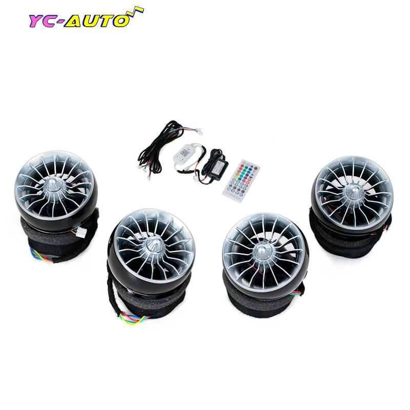 

4pcs Car LED Front Dashboard For Mercedes Benz Smart AC Air Condition Vent Outlet Turbo Interior Trim Air Outlet Car Accessories