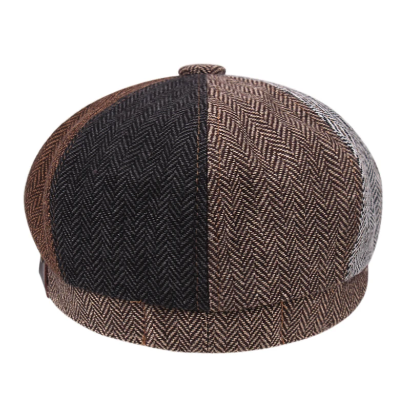 2022 new men\'s cotton colorblock newsboy hat painter hat ivy driver driver hat wholesale