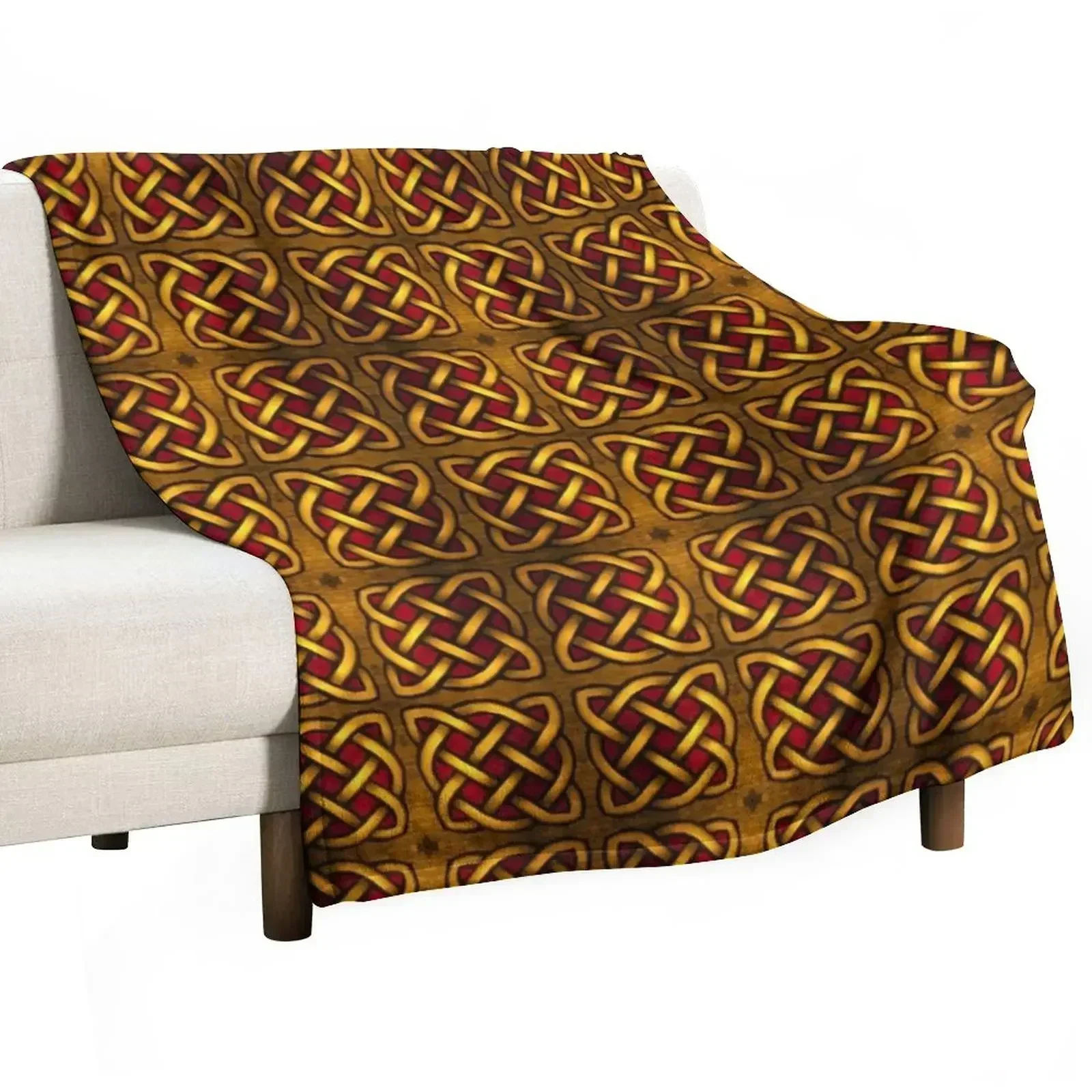 

Yellow and Red Celtic Knot Throw Blanket Blankets Sofas Of Decoration Sofas wednesday Flannel Fabric Blankets