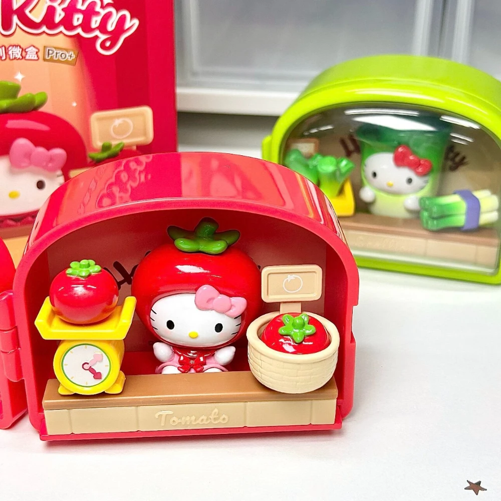 Sanrio Hello Kitty Fresh Veggie Shop Blind Box Official Kawaii Micro Scene Cartoon Figure for Desk Decor Gift Collectible Toy view 5