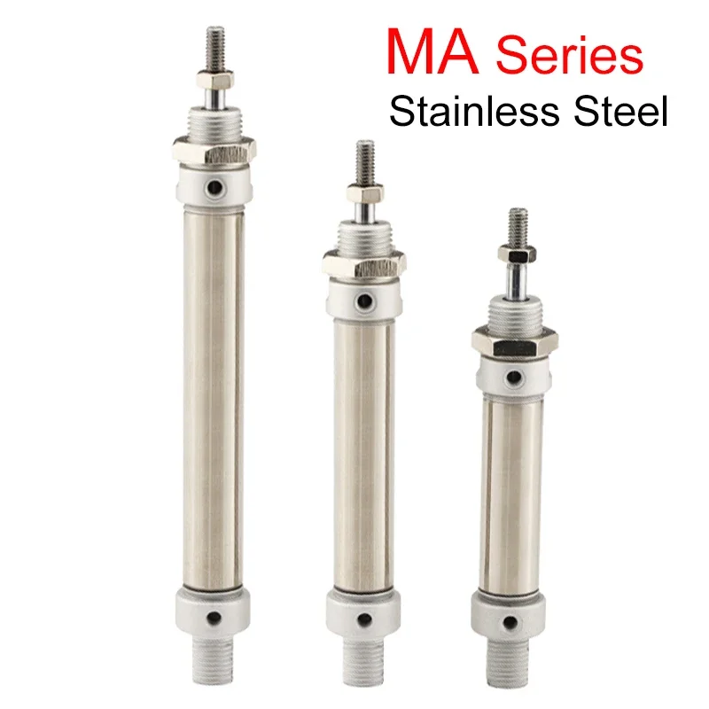 

Stainless Steel Double Action MA Type With Magnet 16/20/25/32/40mm Bore 25/50/75/100/125/150/175mm stroke pneumatic cylinder