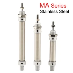 Stainless Steel Double Action MA Type With Magnet 16/20/25/32/40mm Bore 25/50/75/100/125/150/175mm stroke pneumatic cylinder