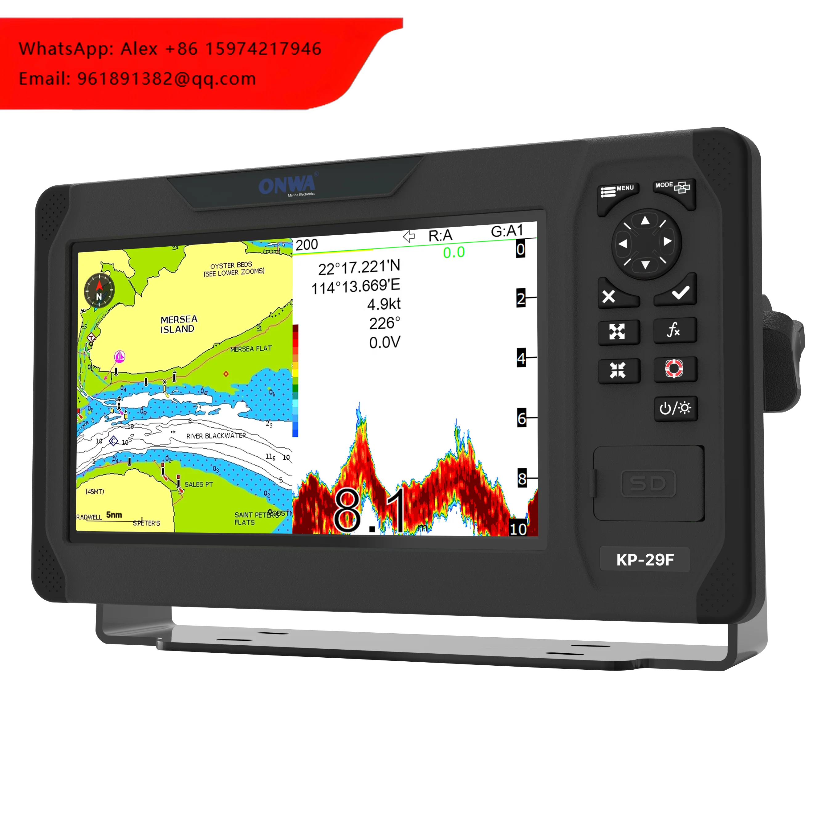 

KP-29 (НОВИНКА) ONWA 9-дюймовый GPS-картплоттер (с поддержкой NMEA2000)