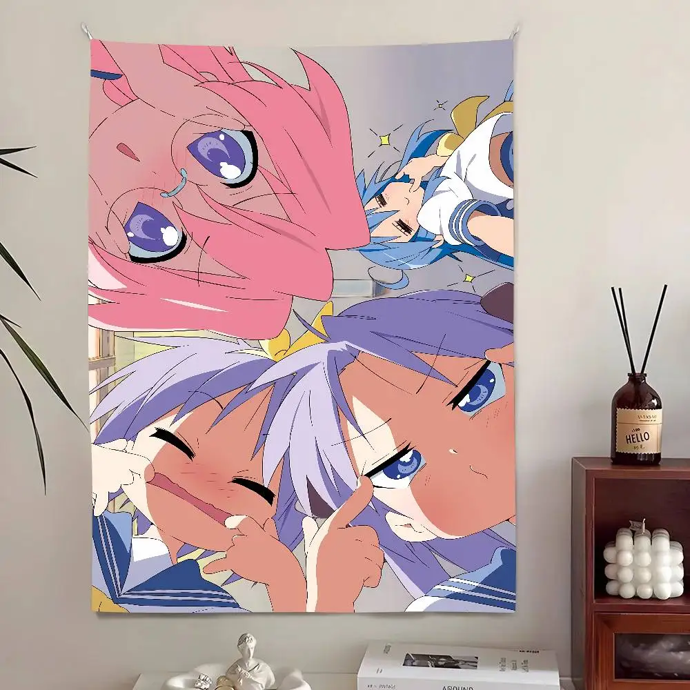 Hot Cute Konata Fashion Anime L-LuckyS Star Tapestry Custom Design Living Room Feature Wall Hanging Room Decor